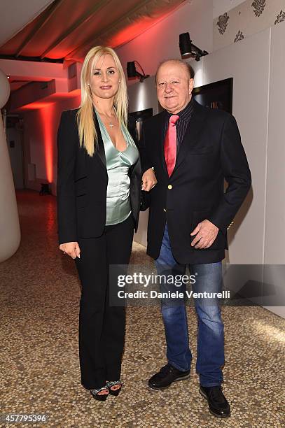 Loredana De Nardis and Massimo Boldi attend the Gala Dinner 'La Grande Bellezza' during the 9th Rome Film Festival on October 24, 2014 in Rome, Italy.