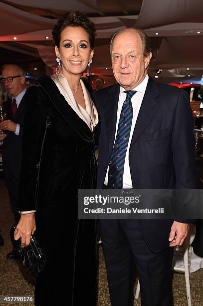 Anna Kanakis and Marco Merati Foscarini attend the Gala Dinner 'La Grande Bellezza' during the 9th Rome Film Festival on October 24, 2014 in Rome,...