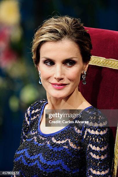 Queen Letizia of Spain attends the Principe de Asturias Awards 2014 ceremony at the Campoamor Theater on October 24, 2014 in Oviedo, Spain.