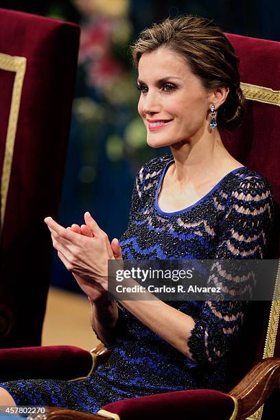 Queen Letizia of Spain attends the Principe de Asturias Awards 2014 ceremony at the Campoamor Theater on October 24, 2014 in Oviedo, Spain.