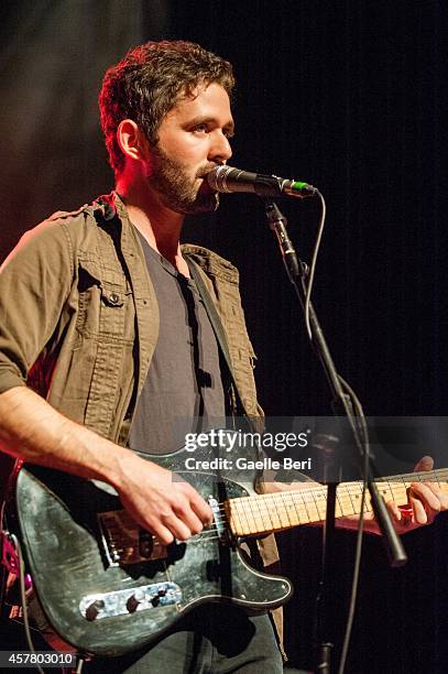 Peter Silberman of The Antlers performs on stage at the Hackney Empire on October 24, 2014 in London, United Kingdom.