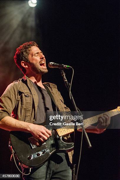 Peter Silberman of The Antlers performs on stage at the Hackney Empire on October 24, 2014 in London, United Kingdom.