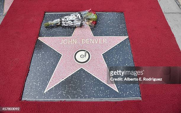 General view of the atmosphere at the ceremony posthumosly honoring John Denver with the 2,531st star on the Hollywood Walk of Fame on October 24,...