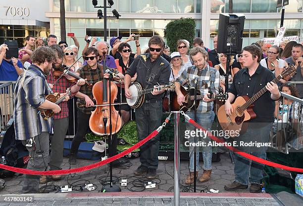 The recording group Trampled by Turtles performs at the ceremony posthumosly honoring John Denver with the 2,531st star on the Hollywood Walk of Fame...