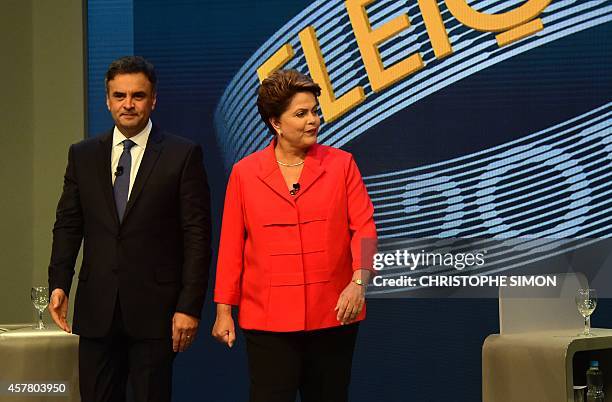 The Presidential candidate for the Brazilian Workers' Party and current President Dilma Rousseff and the presidential candidate for Brazilian Social...