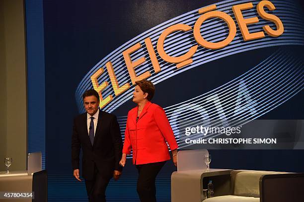 The Presidential candidate for the Brazilian Workers' Party and current President Dilma Rousseff and the presidential candidate for Brazilian Social...