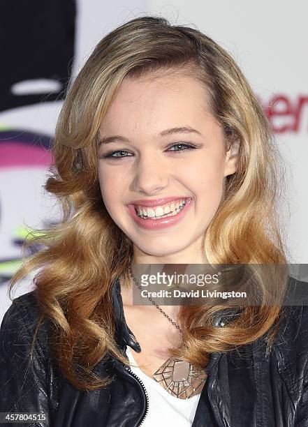 Actress Sadie Calvano attends the premiere of Open Road Films' "Justin Bieber's Believe" at Regal Cinemas L.A. Live on December 18, 2013 in Los...