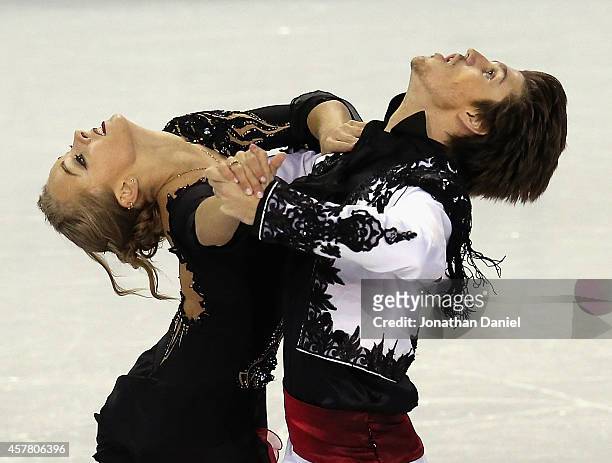 Alexandra Stepanova and Ivan Bukin compete in the Ice Dance Short Dance during the 2014 Hilton HHonors Skate America competition at the Sears Centre...