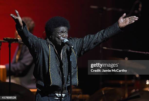 Charles Bradley performs at the 13th Annual A Great Night In Harlem Gala Benefiting The Jazz Musicians Emergency Fund at The Apollo Theater on...