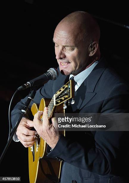 Musician Sting performs at the 2014 United Nations Day Concert at United Nations on October 24, 2014 in New York City.