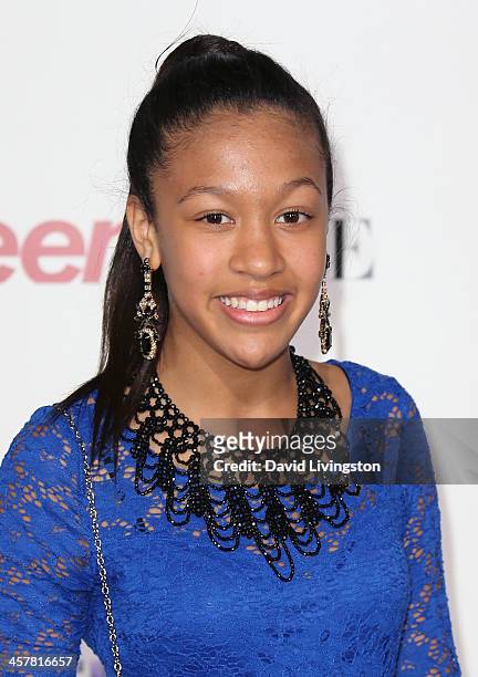Dr. Dre's daughter Truly Young attends the premiere of Open Road Films' "Justin Bieber's Believe" at Regal Cinemas L.A. Live on December 18, 2013 in...