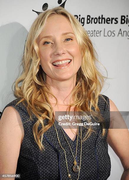 Actress Anne Heche arrives at the Big Brothers Big Sisters Big Bash at The Beverly Hilton Hotel on October 24, 2014 in Beverly Hills, California.