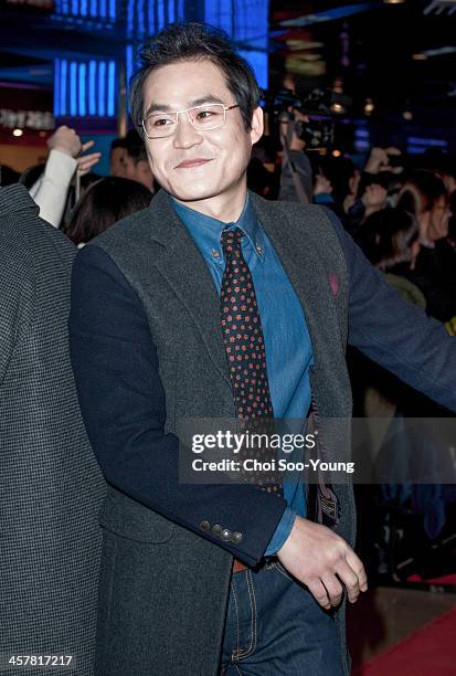 Kim Sung-Kyun attends the 'The Suspect' VIP press screening at COEX Megabox on December 17, 2013 in Seoul, South Korea.