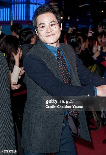 Kim Sung-Kyun attends the 'The Suspect' VIP press screening at COEX Megabox on December 17, 2013 in Seoul, South Korea.