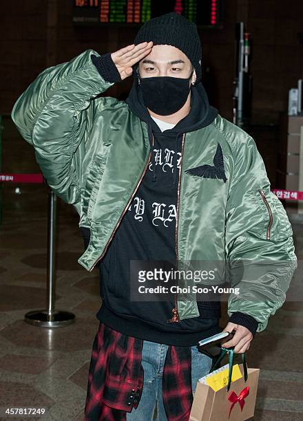 Bigbang is seen at Gimpo International Airport on December 18, 2013 in Seoul, South Korea.