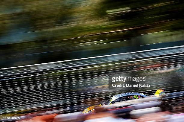 Jack Perkins drives the Team Jeld-Wen Ford during the top ten shootout for the Gold Coast 600, which is round 12 of the V8 Supercars Championship...