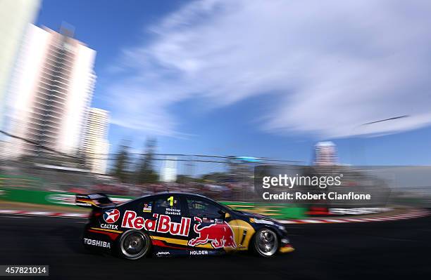 Jamie Whincup drives the Red Bull Racing Australia Holden during race 31 for the Gold Coast 600, which is round 12 of the V8 Supercars Championship...