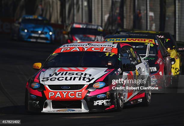 David Wall drives the Security Racing Ford during race 31 for the Gold Coast 600, which is round 12 of the V8 Supercars Championship Series at the...