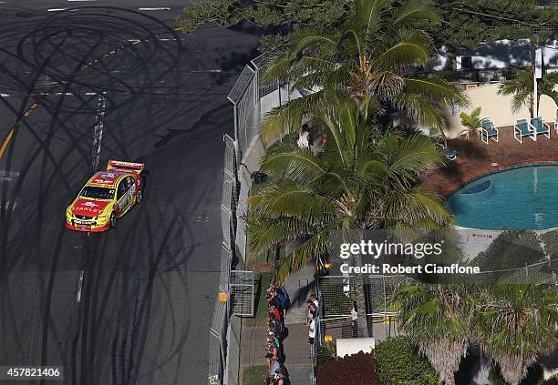 Tim Slade drives the Supercheap Auto Racing Holden during race 31 for the Gold Coast 600, which is round 12 of the V8 Supercars Championship Series...