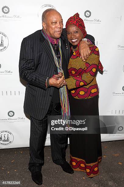 Quincy Jones and Angelique Kidjo attend The Jazz Foundation Of America's 13th Annual "A Great Night In Harlem" Gala Concert at The Apollo Theater on...