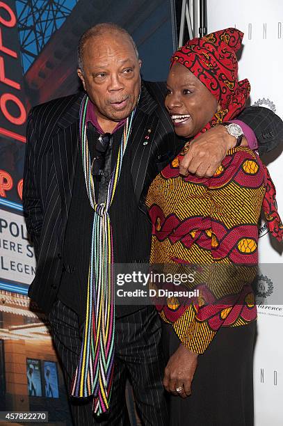 Quincy Jones and Angelique Kidjo attend The Jazz Foundation Of America's 13th Annual "A Great Night In Harlem" Gala Concert at The Apollo Theater on...