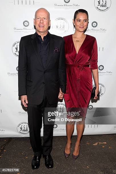 Bruce Willis and wife Emma Heming-Willis attend The Jazz Foundation Of America's 13th Annual "A Great Night In Harlem" Gala Concert at The Apollo...