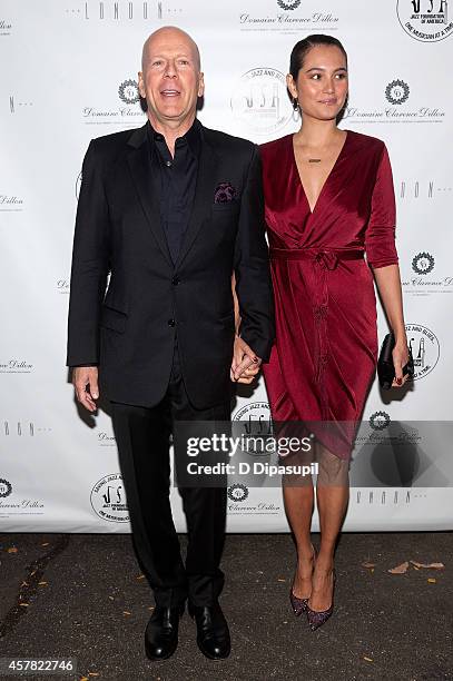 Bruce Willis and wife Emma Heming-Willis attend The Jazz Foundation Of America's 13th Annual "A Great Night In Harlem" Gala Concert at The Apollo...