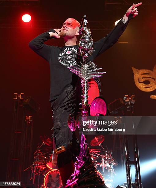 Singer Ivan Moody of Five Finger Death Punch performs at The Joint inside the Hard Rock Hotel & Casino on October 24, 2014 in Las Vegas, Nevada.