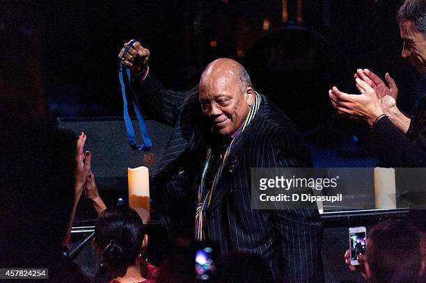 Quincy Jones attends The Jazz Foundation Of America's 13th Annual "A Great Night In Harlem" Gala Concert at The Apollo Theater on October 24, 2014 in...