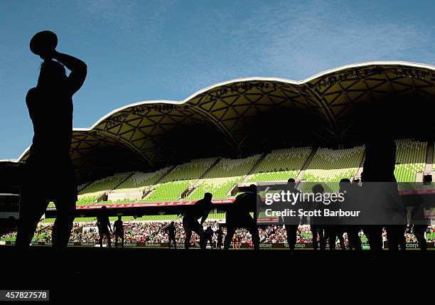 Robbie Abel of the Spirit throws the ball into a lineout during the NRC Semi Final match between Melbourne Rising and Perth Spirit at AAMI Park on...