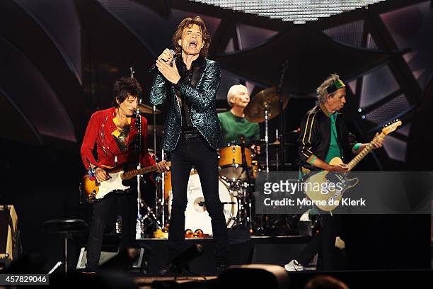 The Rolling Stones perform live at Adelaide Oval on October 25, 2014 in Adelaide, Australia.