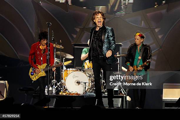 The Rolling Stones perform live at Adelaide Oval on October 25, 2014 in Adelaide, Australia.