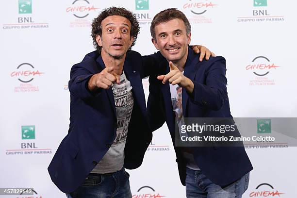 Salvatore Ficarra and Valentino Picone attend the 'Andiamo A Quel Paese' Photocall during the 9th Rome Film Festival on October 25, 2014 in Rome,...
