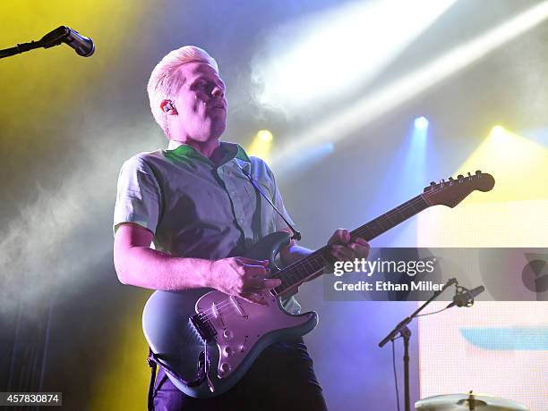 Guitarist Chris Allen of Neon Trees performs during the Life is Beautiful festival on October 24, 2014 in Las Vegas, Nevada.