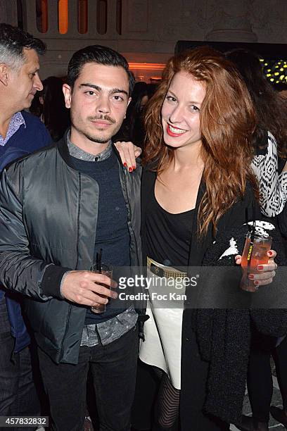Benjamin Cotto from Lilly Wood and the Prick band and Marie Clotilde Ramos Ibanez attend the 'Bal Jaune': Dinner Party hosted by Fondation Ricard at...