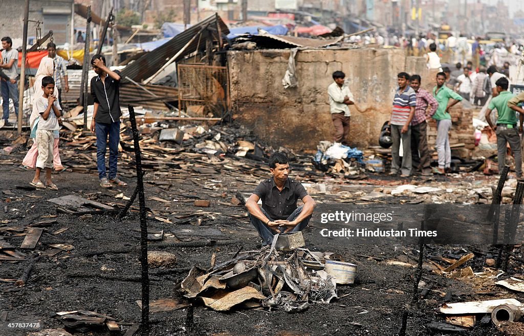 Fire At Shastri Park Slum Cluster, 50 Houses Gutted