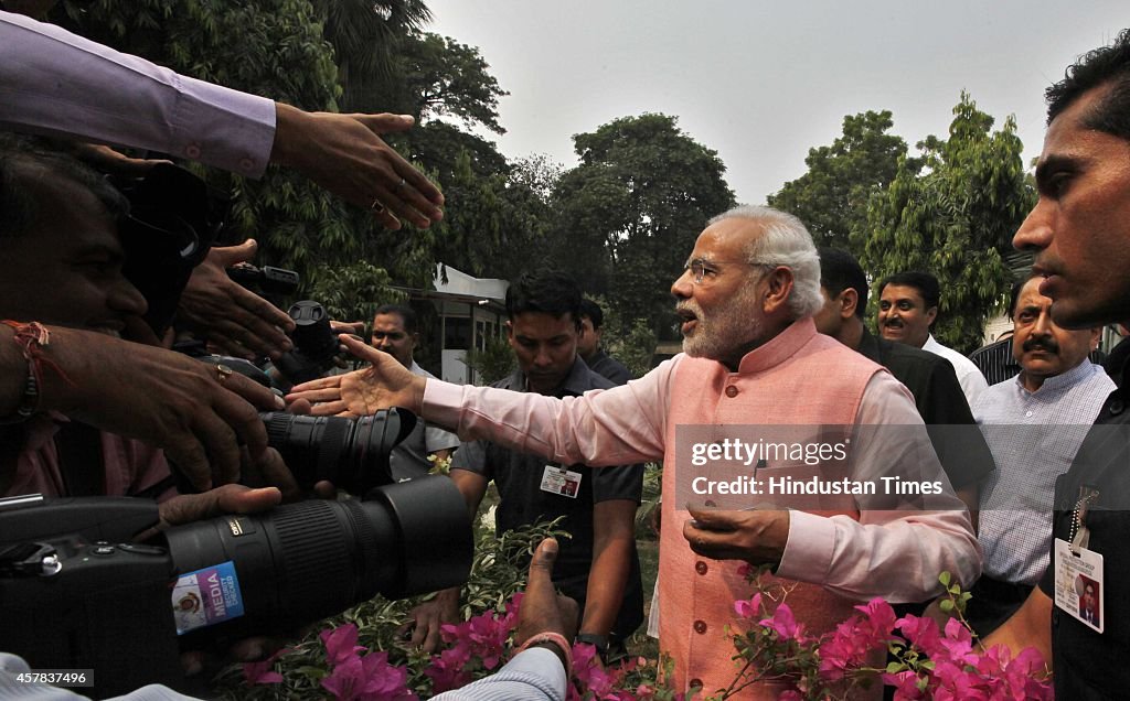 Prime Minister Narendra Modi Hosts Diwali Media Out Reach