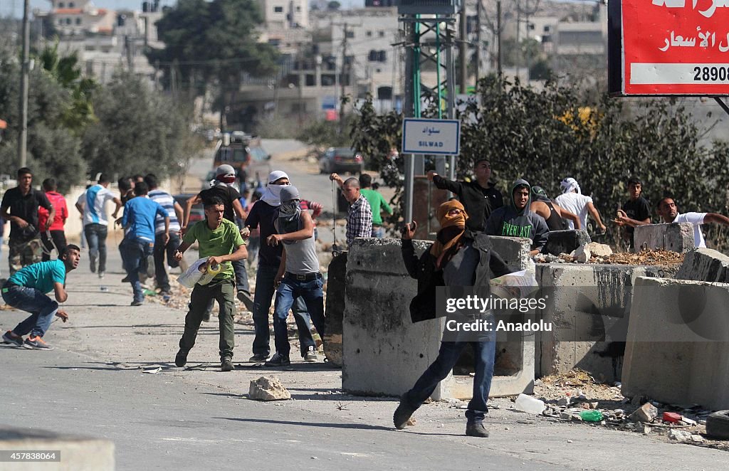 Clashes in Ramallah during a protest