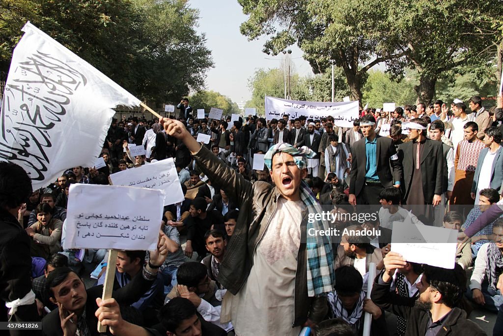 Students' protest against "blasphemous article" in Afghanistan