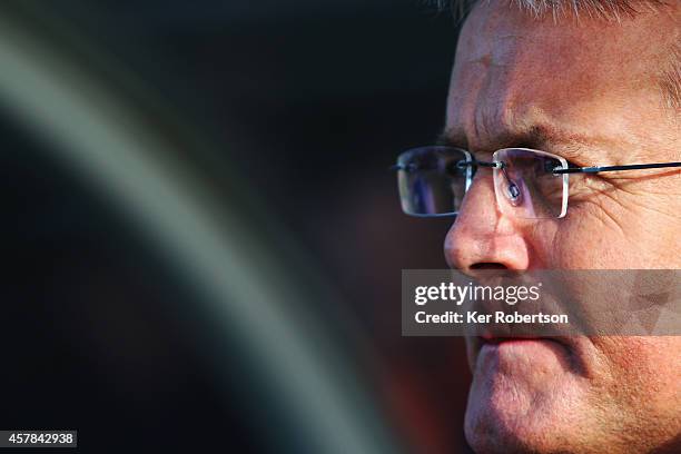 Micky Adams the Tranmere Rovers manager looks on during the Sky Bet League Two match between AFC Wimbledon and Tranmere Rovers at The Cherry Red...