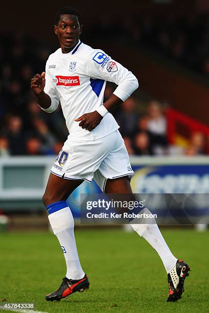 Armand Gnanduillet of Tranmere Rovers in action during the Sky Bet League Two match between AFC Wimbledon and Tranmere Rovers at The Cherry Red...