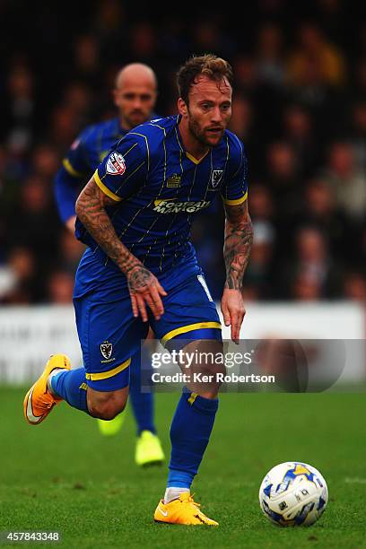 Sean Rigg of AFC Wimbledon in action during the Sky Bet League Two match between AFC Wimbledon and Tranmere Rovers at The Cherry Red Records Stadium...