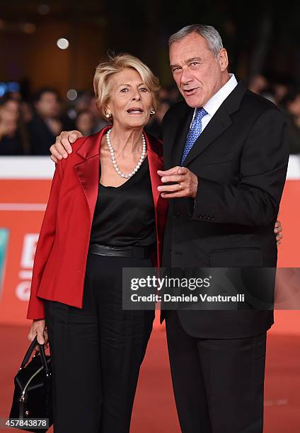 Pietro Grasso and Mary Grasso attend the Award Ceremony Red Carpet during the 9th Rome Film Festival on October 25, 2014 in Rome, Italy.