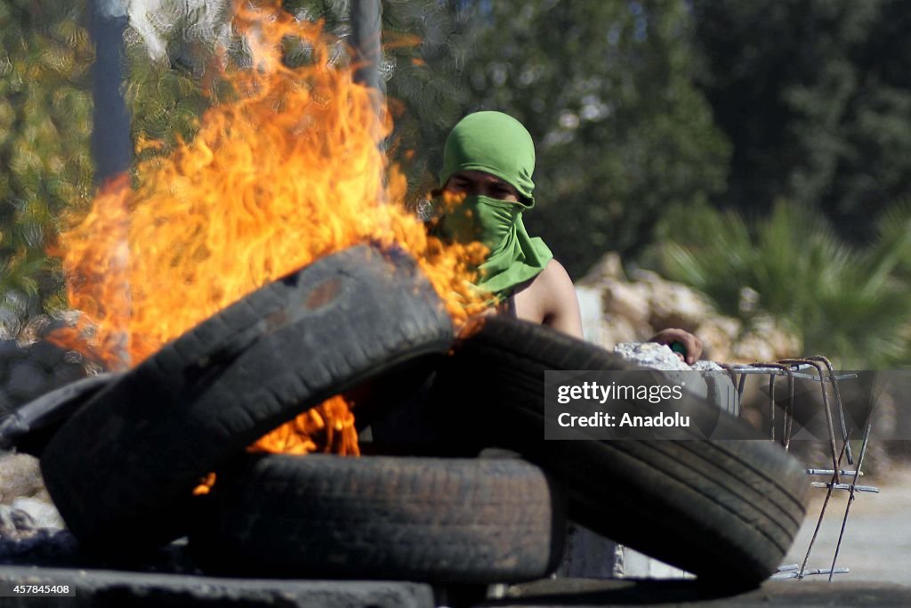 Clashes in Ramallah during a protest