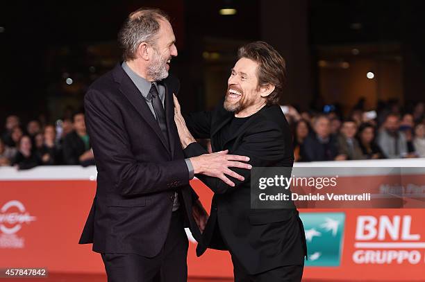 Anton Corbjin and Willem Dafoe attend the 'A Most Wanted Man' red carpet during the 9th Rome Film Festival at Auditorium Parco Della Musica on...