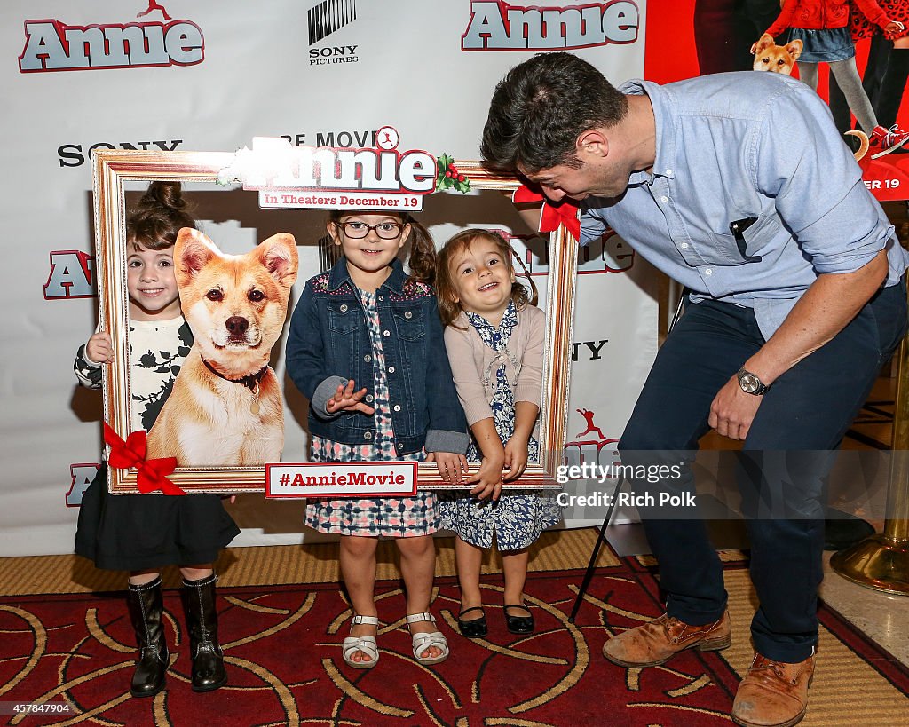 Max Greenfield And Daughter Host Screening Of ANNIE For Friends And Family