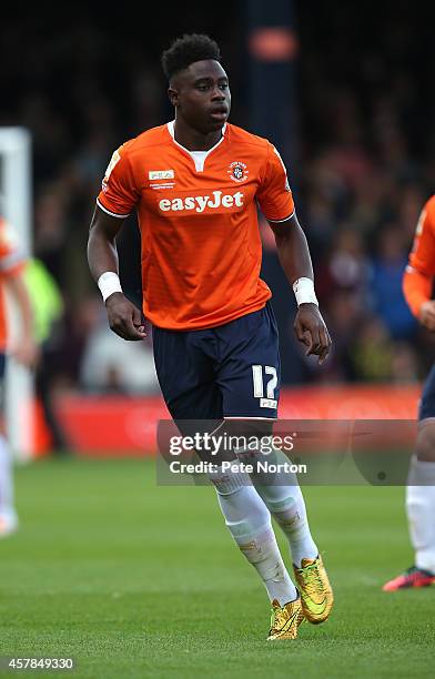 Pelly Ruddock Mpanzu of Luton Town in action during the Sky Bet League Two match between Luton Town and Northampton Town at Kenilworth Road on...