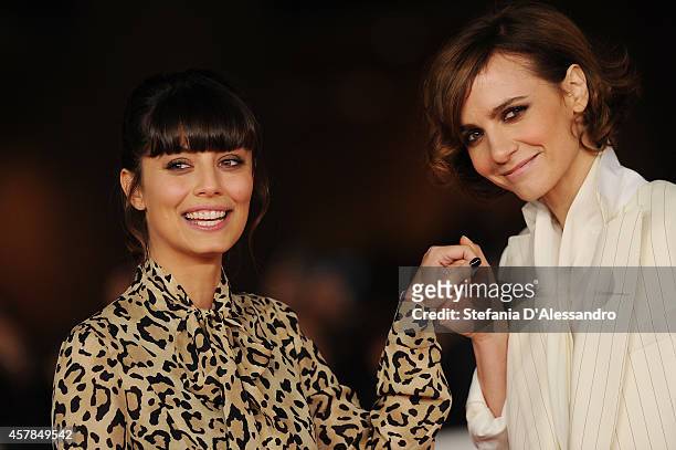 Alessandra Mastronardi and Camilla Filippi attend the 'A Most Wanted Man' Red Carpet during the 9th Rome Film Festival on October 25, 2014 in Rome,...