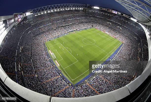 General view during the La Liga match between Real Madrid CF and FC Barcelona at Estadio Santiago Bernabeu on October 25, 2014 in Madrid, Spain.