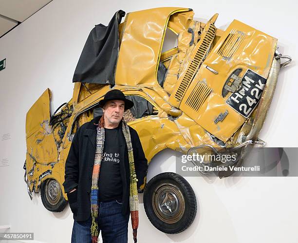 Artist Ron Arad attends Ron Arad 'In reverse' exhibition press conference with Fiat as a main sponsor at Pinacoteca Agnelli on December 19, 2013 in...